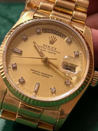 ロレックスデイデイトK18　Ref.18038　オーバーホール、リューズ交換しました